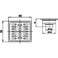 Alternative view of Thoát sàn Cotto CT697Z1P(HM) (Ø38)