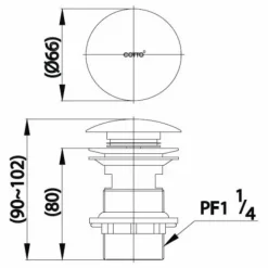 Alternative view of Họng xả Cotto CT665(HM) nút nhấn