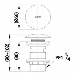 Alternative view of Họng xả Cotto CT665N(HM) nút nhấn