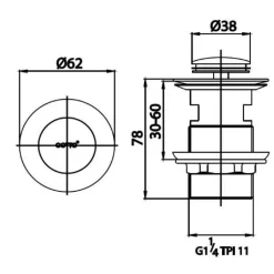 Alternative view of Họng xả Cotto CT6702(HM) nút nhấn