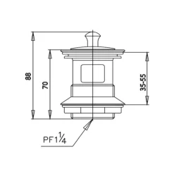 Alternative view of Họng xả Cotto CT673(HM) nút nhấn