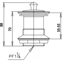 Alternative view of Họng xả Cotto CT673N(HM) nút nhấn