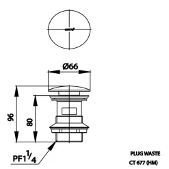 Alternative view of Họng xả Cotto CT677#WH(HM) nút nhấn màu trắng