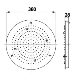Alternative view of Bát sen Cotto ZF08 gắn trần tròn 380mm