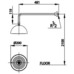 Alternative view of Bát sen gắn tường Cotto Z002#GR có Bluetooth màu vàng