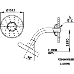 Alternative view of Bát sen gắn tường Cotto Z20(HM)