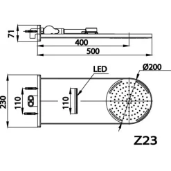 Alternative view of Bát sen gắn tường Cotto Z23#BL đèn Led 2 chức năng màu đen