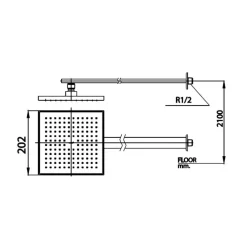 Alternative view of Bát sen gắn tường Cotto Z95 hình vuông 202mm