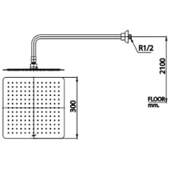 Alternative view of Bát sen gắn tường Cotto Z98S hình vuông 300mm