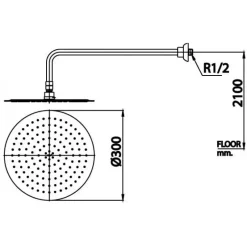Alternative view of Bát sen gắn tường Cotto Z99S hình tròn 300mm