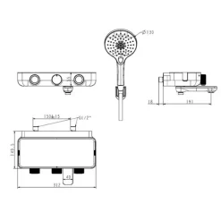 Alternative view of Vòi sen tắm American Standard WF-4954 (WF4954) EasySET cảm biến nhiệt