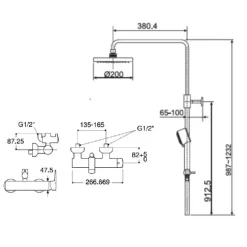 Alternative view of Bộ vòi sen cây American Standard WF-0572/D20S