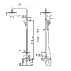Alternative view of Bộ vòi sen cây American Standard WF-1772 (WF1772) liền khối nóng lạnh