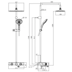 Alternative view of Bộ vòi sen cây American Standard WF-4956 (WF4956) EasySET cảm biến nhiệt