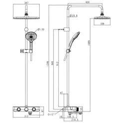 Alternative view of Bộ vòi sen cây American Standard WF-4956BHG (WF4956BHG) nhiệt độ màu ghi