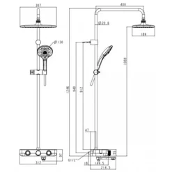 Alternative view of Bộ vòi sen cây American Standard WF-4956MB (WF4956MB) nhiệt độ EasySET đen
