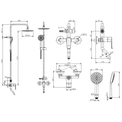 Alternative view of Bộ vòi sen cây American Standard WF-9088 (WF9088) Neomodern nóng lạnh