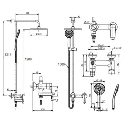 Alternative view of Bộ vòi sen cây American Standard WF-9089E (WF9089E) Simplica