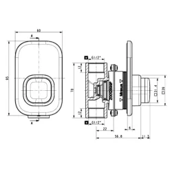 Alternative view of Sen tắm âm tường American Standard WF-T826B (WFT826B) lạnh màu đen