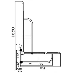 Alternative view of Thanh tay vịn Cotto CT0186#WH 850x175mm gấp gọn