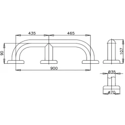 Alternative view of Thanh tay vịn Cotto CT7501L90(HM) Inox 304 900mm