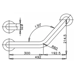 Alternative view of Thanh tay vịn Cotto CT7503(HM) Inox 304 chữ V 300mm