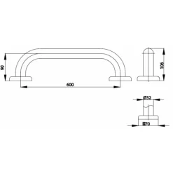 Alternative view of Thanh tay vịn Cotto CT750(HM) Inox 304 600mm