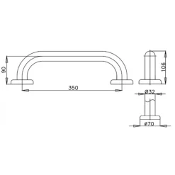 Alternative view of Thanh tay vịn Cotto CT750L35#SA(HM) Inox 304 350mm