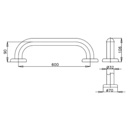 Alternative view of Thanh tay vịn Cotto CT750L60#SA(HM) Inox 304 600mm