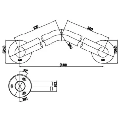 Alternative view of Thanh tay vịn Cotto CT752#SA(HM) Inox 304 chữ V 300mm