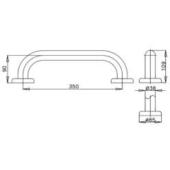 Alternative view of Thanh tay vịn Cotto CT790(35CM)(HM) Inox 304 350mm