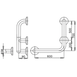 Alternative view of Thanh tay vịn Cotto CT791R Inox 304