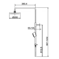 Alternative view of Thân sen tắm đứng American Standard A-6110.978.904 Moonshadow