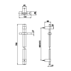 Alternative view of Thanh trượt sen tắm Cotto CT0136#GR2 màu vàng