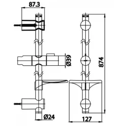 Alternative view of Thanh trượt sen tắm Cotto CT708(HM)