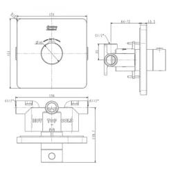 Alternative view of Bộ trộn nhiệt độ American Standard FFAS0930 âm tường EasySET