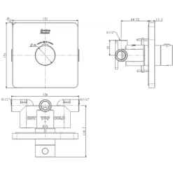 Alternative view of Bộ trộn nhiệt độ American Standard FFAS0930HG âm tường EasySET màu xám đen