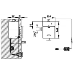 Alternative view of Van xả tiểu nam Cotto CT4801AC(NL) cảm ứng 220V âm tường