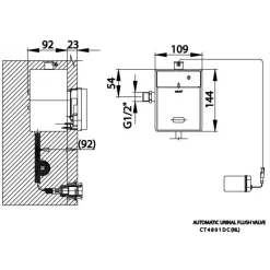 Alternative view of Van xả tiểu nam Cotto CT4801DC(NL) cảm ứng dùng Pin âm tường