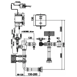 Alternative view of Van xả tiểu nam Cotto CT4802AC cảm ứng 220V âm tường