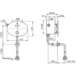 Alternative view of Van xả tiểu nam Cotto CT484 cảm ứng dùng Pin