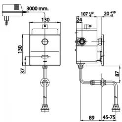Alternative view of Van xả tiểu nam Cotto CT488AC cảm ứng 220V âm tường
