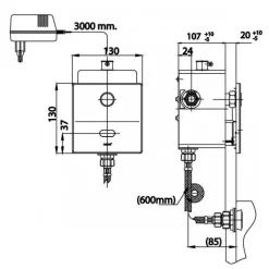 Alternative view of Van xả tiểu nam Cotto CT488AC(NL) cảm ứng 220v âm tường