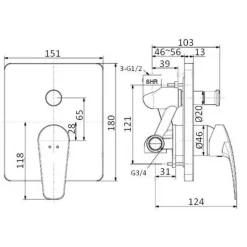 Alternative view of Van điều chỉnh American Standard WF-0921 (WF0921) âm tường Milano