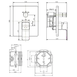 Alternative view of Van điều chỉnh American Standard  WF-1321 (WF1321) âm tường Acacia