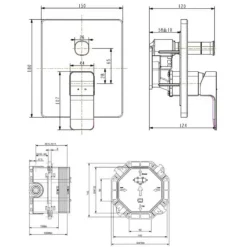 Alternative view of Van điều chỉnh American Standard WF-1321MB (WF1321MB) âm tường màu đen