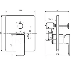 Alternative view of Van điều chỉnh American Standard WF-1321WS (WF1321WS) âm tường màu vàng hồng