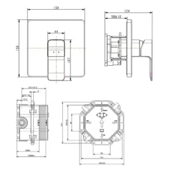 Alternative view of Van điều chỉnh American Standard WF-1322BHG âm tường Acacia Evolution màu xám