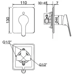 Alternative view of Van điều chỉnh American Standard WF-1422 (WF1422) âm tường Concept
