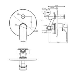 Alternative view of Van điều chỉnh American Standard WF-1M21 âm tường Loven kèm nút chuyển hướng
